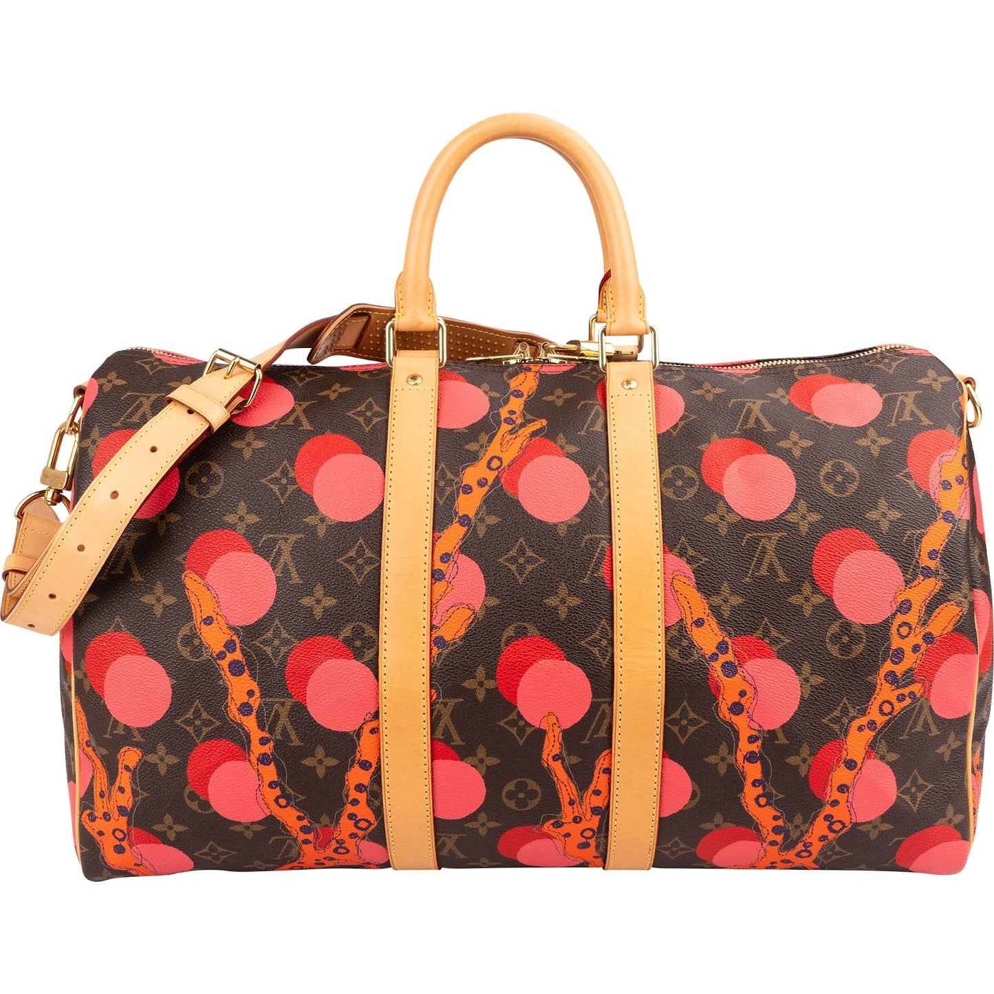 Louis Vuitton Monogram Canvas Limited Yayoi Kusama Ramages Dots Keepall 45 Bandoulière Travel Bag