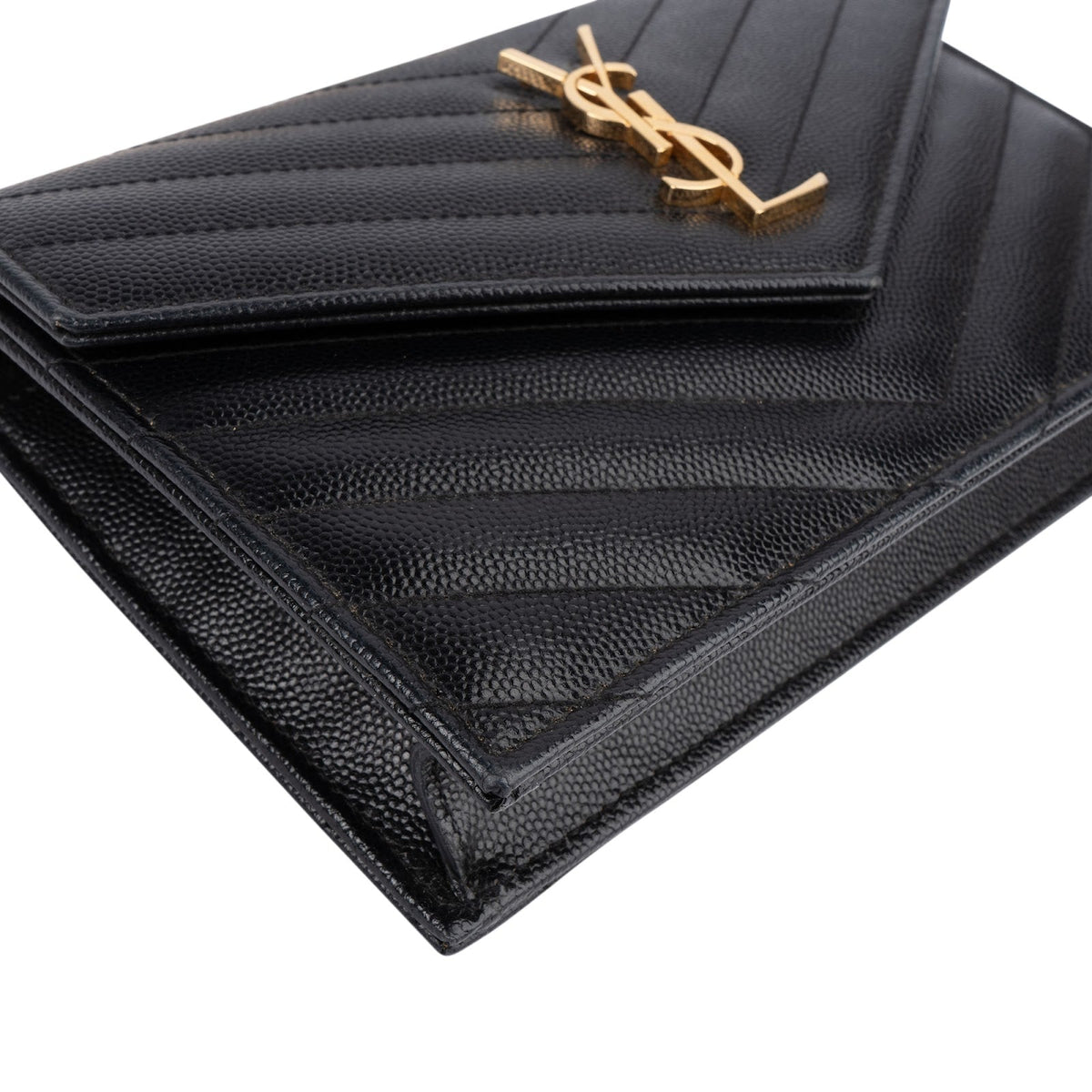 Saint Laurent Grain De Poudre Monogram Wallet On Chain Crossbody Bag