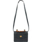 Gucci Grained Leather Bamboo Top Handle Turnlock Crossbody Handbag