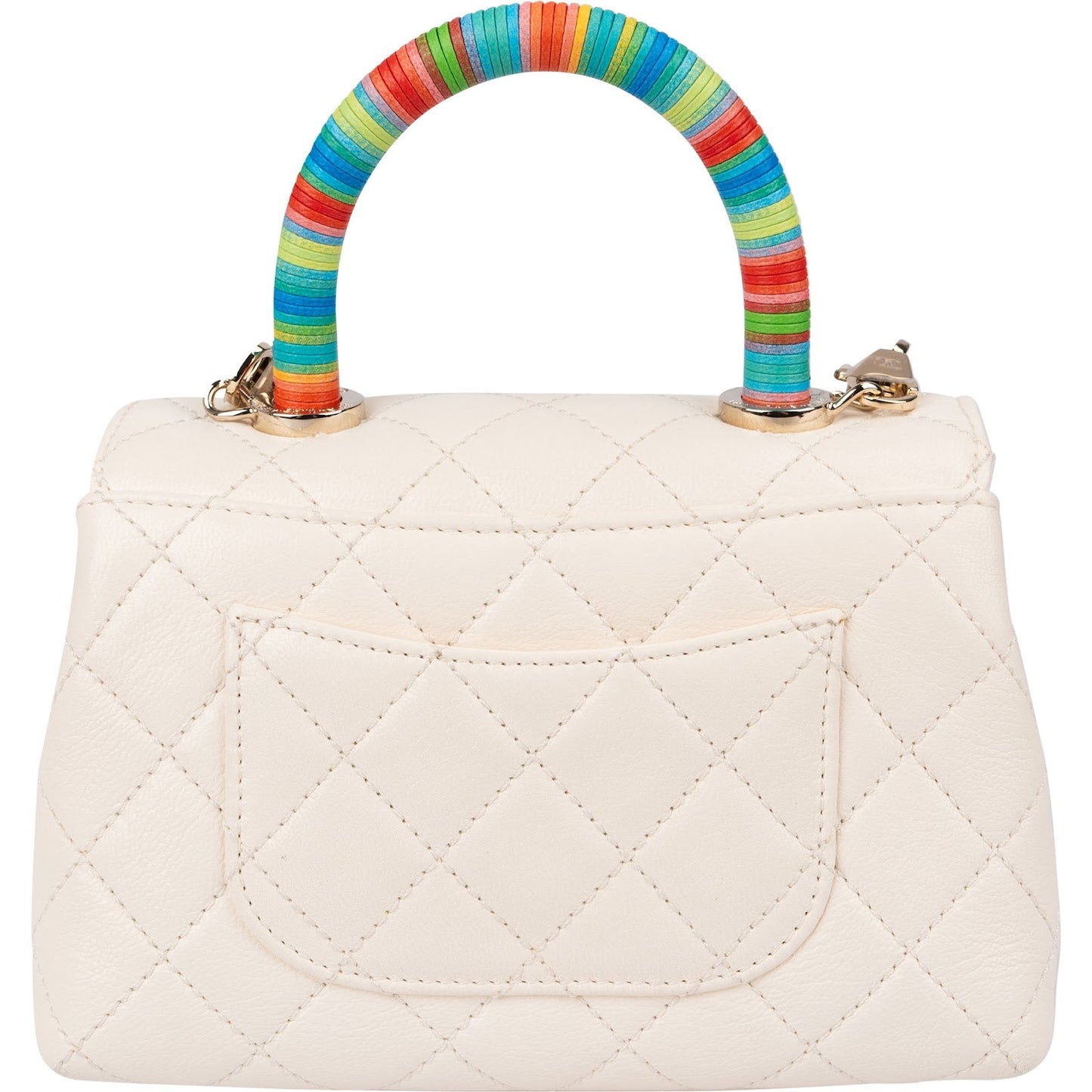 Chanel Quilted Leather Coco Rainbow Top Handle Flap Handbag