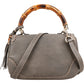 Gucci New Bamboo Top Handle Beijing 2010 aus grauem genarbtem Leder – Ansicht 5