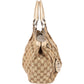 Gucci Monogram GG Canvas Metallic Leather Sukey Hobo Handbag