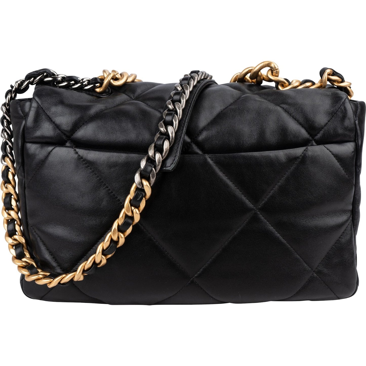 Chanel 19 Quilted Lambskin Leather Jumbo Single Flap Crossbody Bag