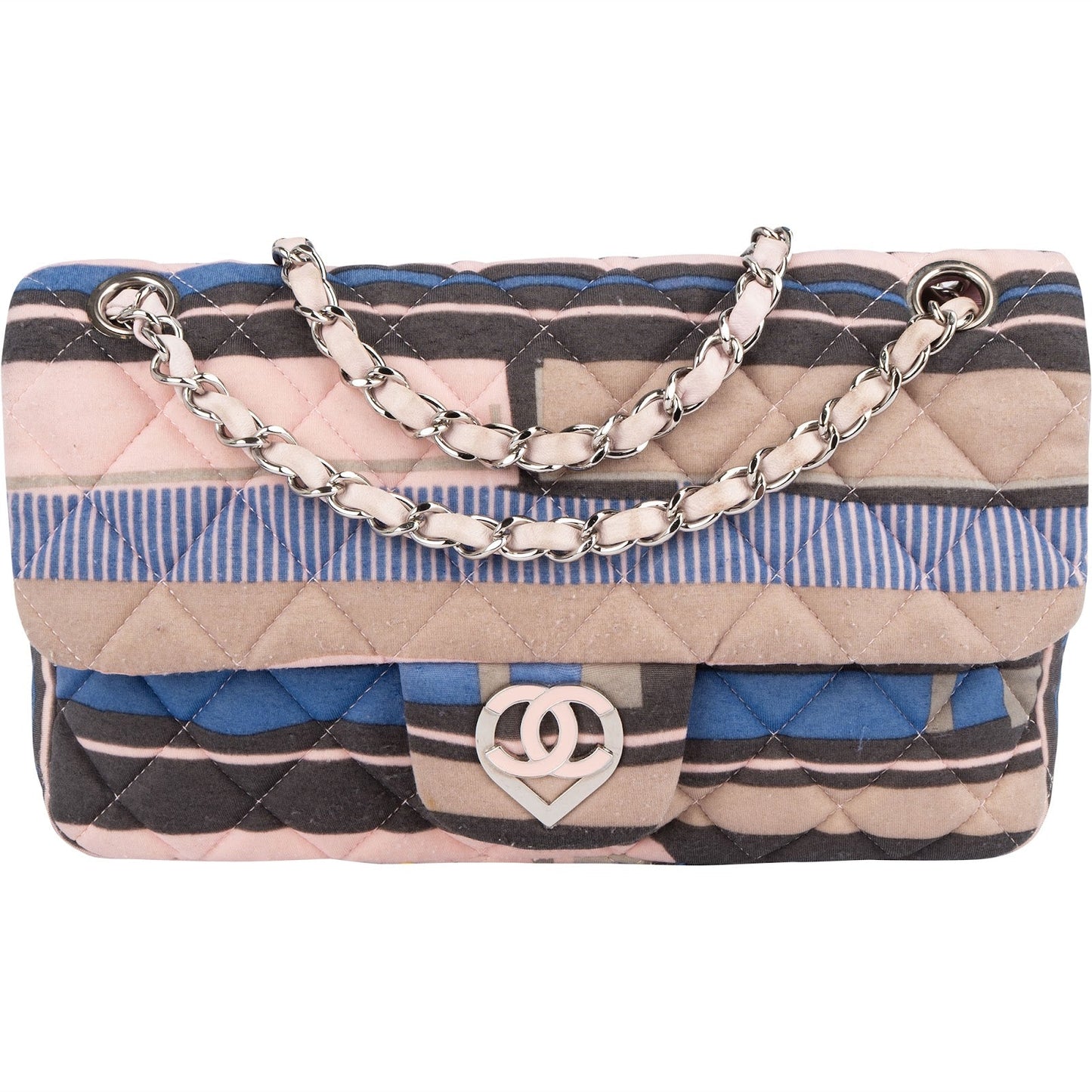 Chanel Quilted Cotton Single Flap Shoulder Bag