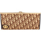 Christian Dior Diorissimo Canvas Frame Clutch aus Canvas und Leder – Vorderansicht