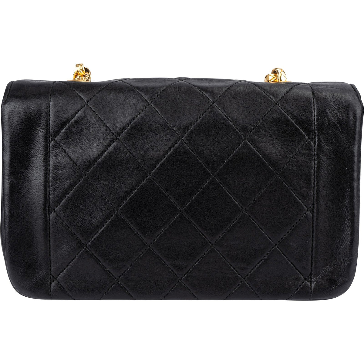 Chanel Quilted Lambskin 24K Gold Small Diana Single Flap Crossbody Bag