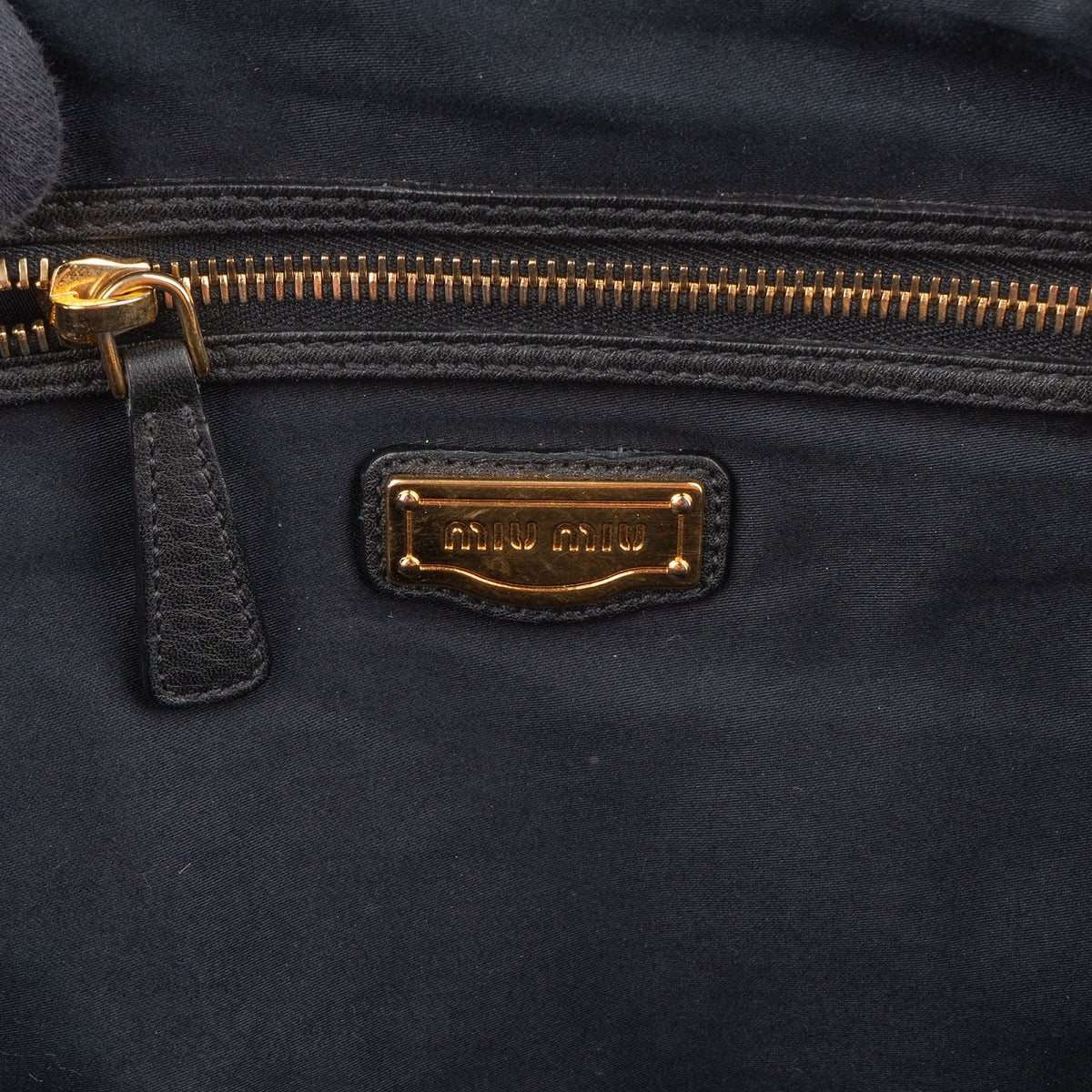 Miu Miu Black leather Vitello Lux Daino Handbag