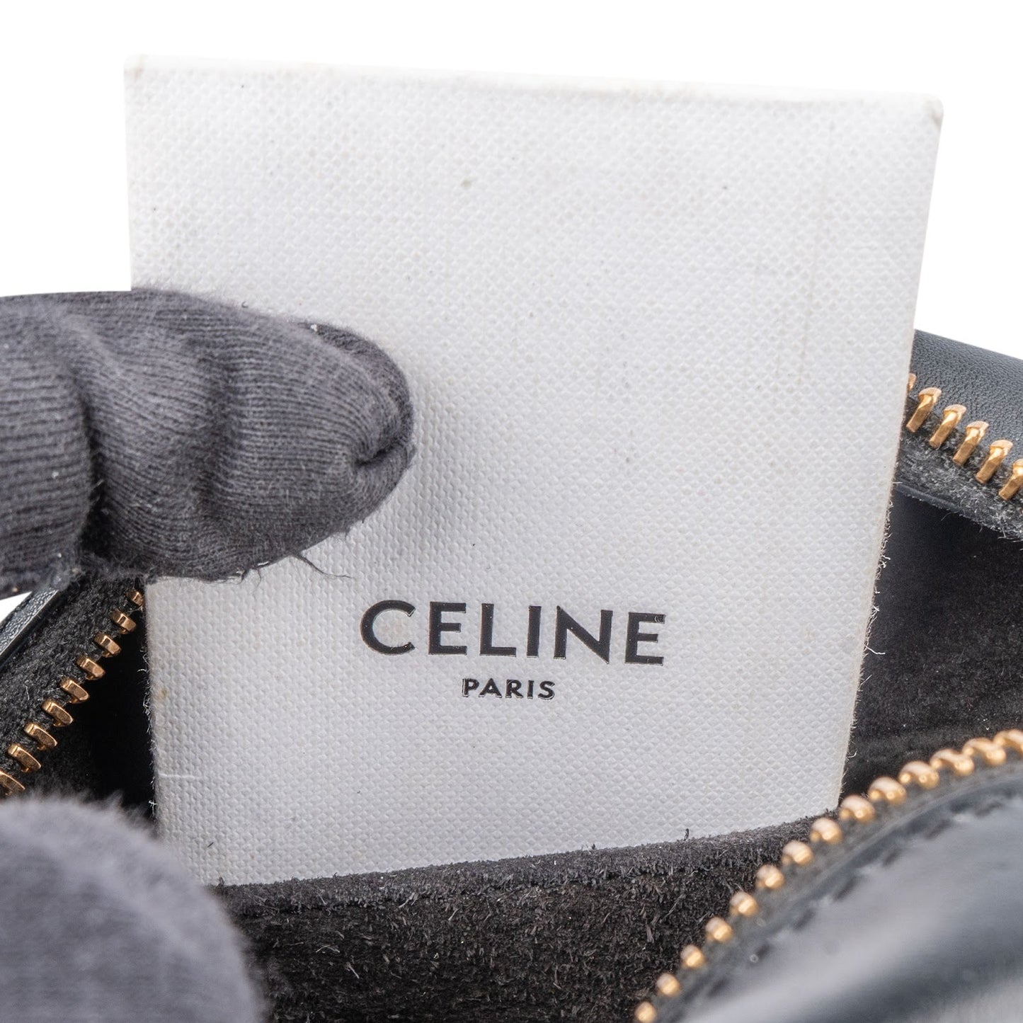 Celine Leather Cuir Triomphe Oval Purse Crossbody Bag