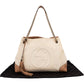 Gucci Perforated Leather Canvas GG Soho Crossbody Bag