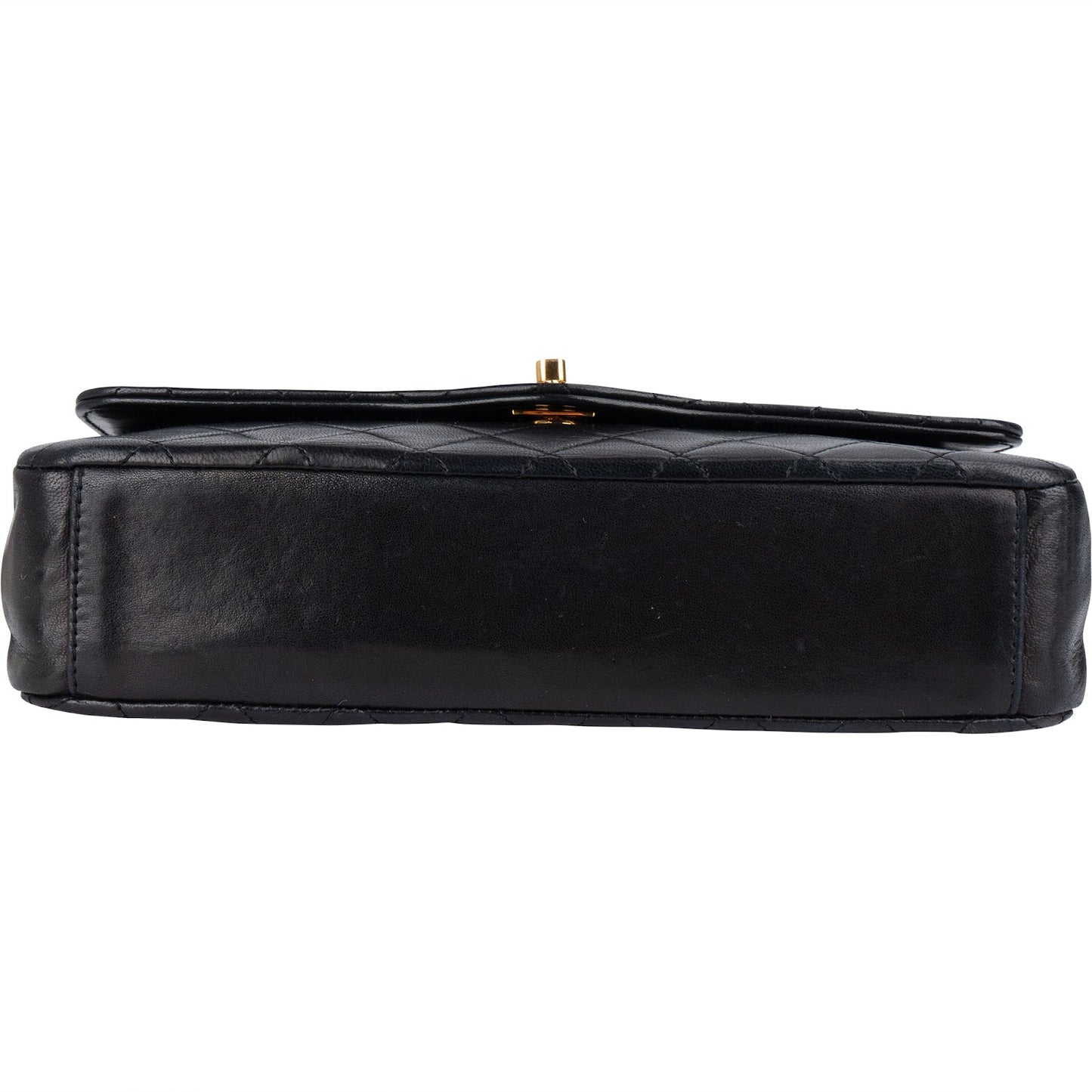 Chanel Quilted Lambskin 24K Gold Single Flap Crossbody Bag