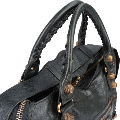 Balenciaga Dark Grey Leather City Handbag