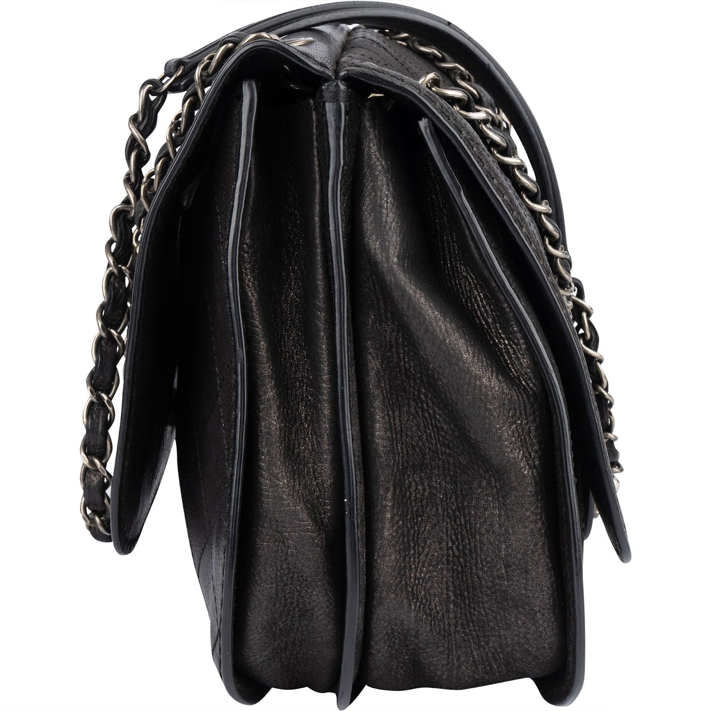 Chanel Quilted Leather Half Moon Single Flap Crossbody Bag