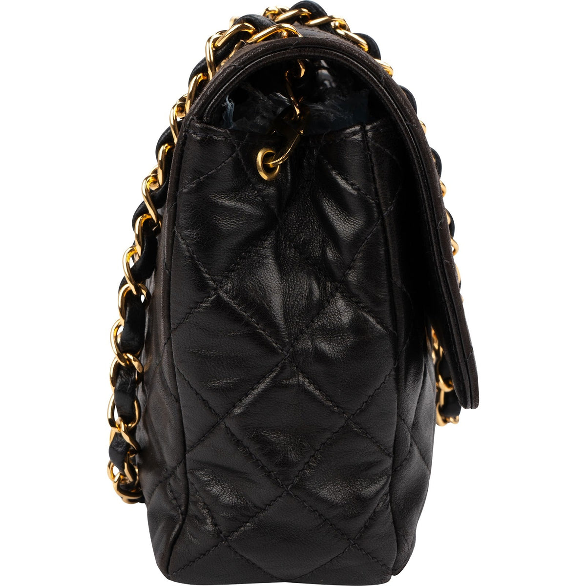 Chanel Soft Quilted Lambskin 24K Gold Medium Single Flap Crossbody Bag