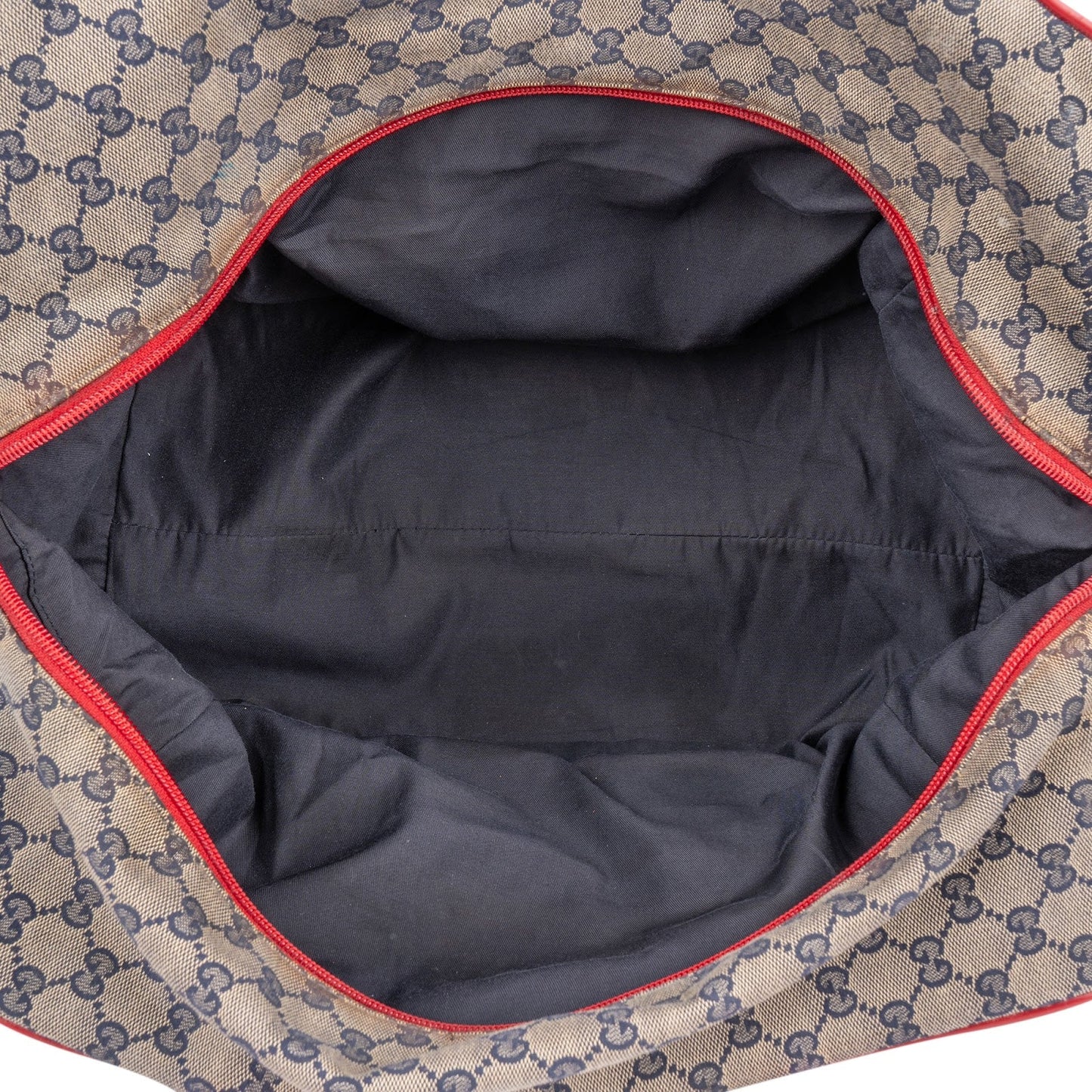 Gucci Monogram GG Plus Canvas Web Stripe Boston 40 Handbag