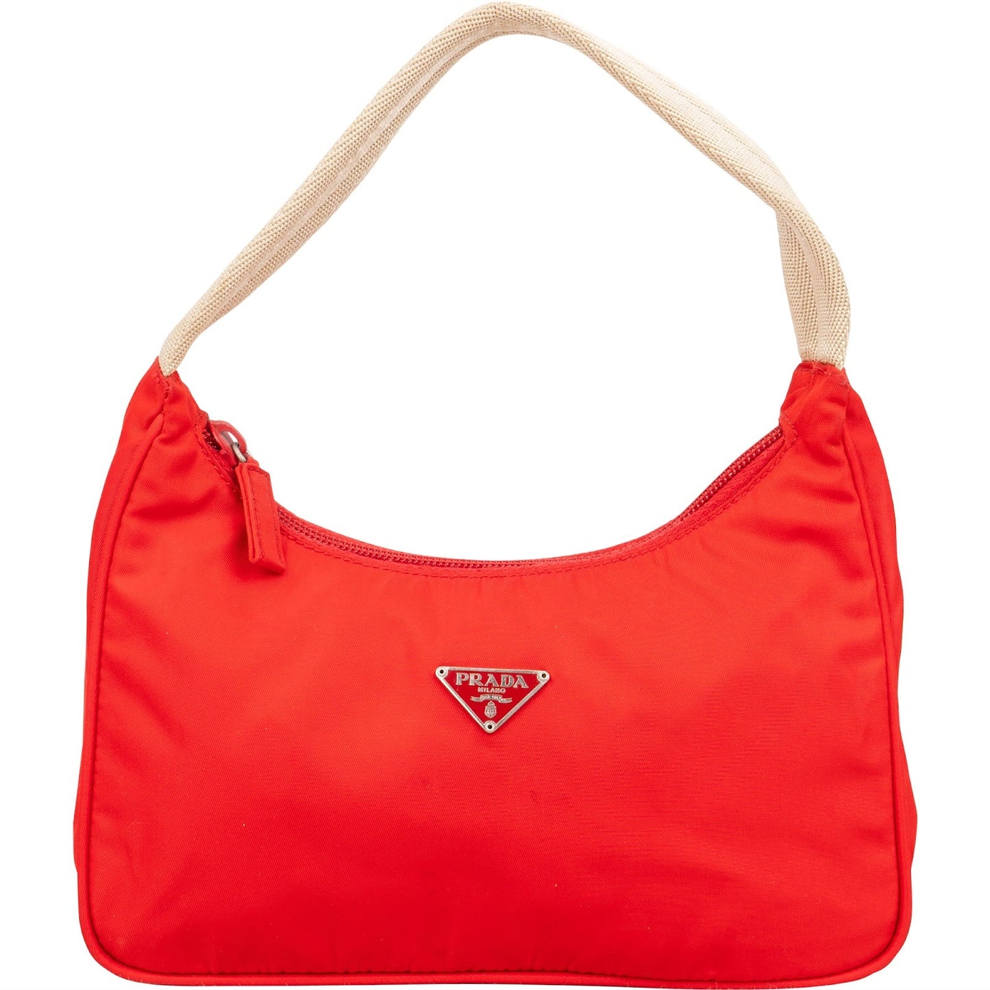 Prada Red Nylon Tessuto Mini Triangle Handbag