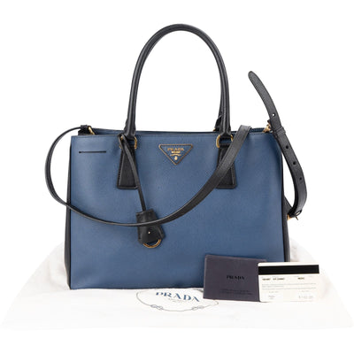 Prada Bicolor Saffiano Leather Galleria Handbag