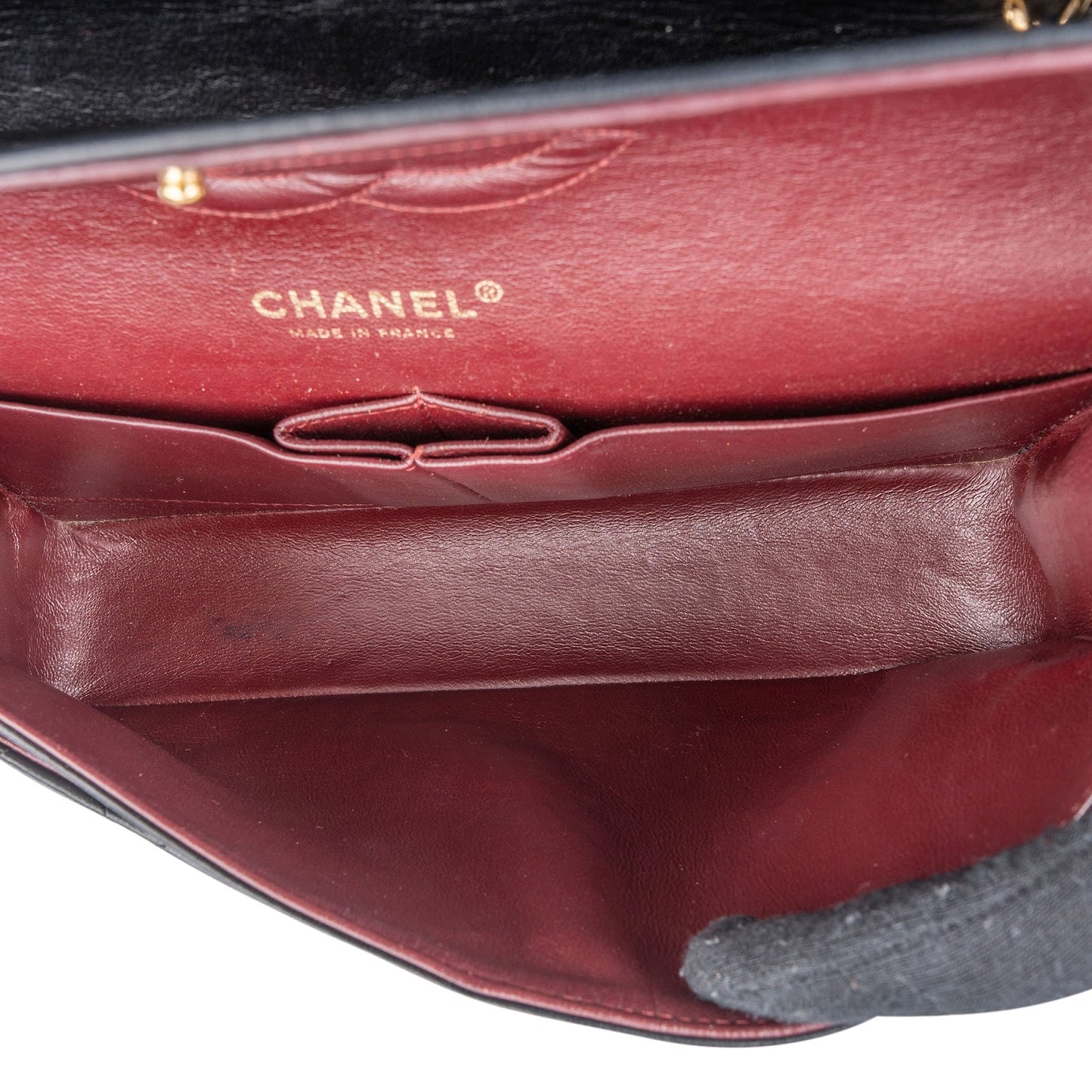 Chanel Quilted Lambskin CC Medium Double Flap Shoulder Bag