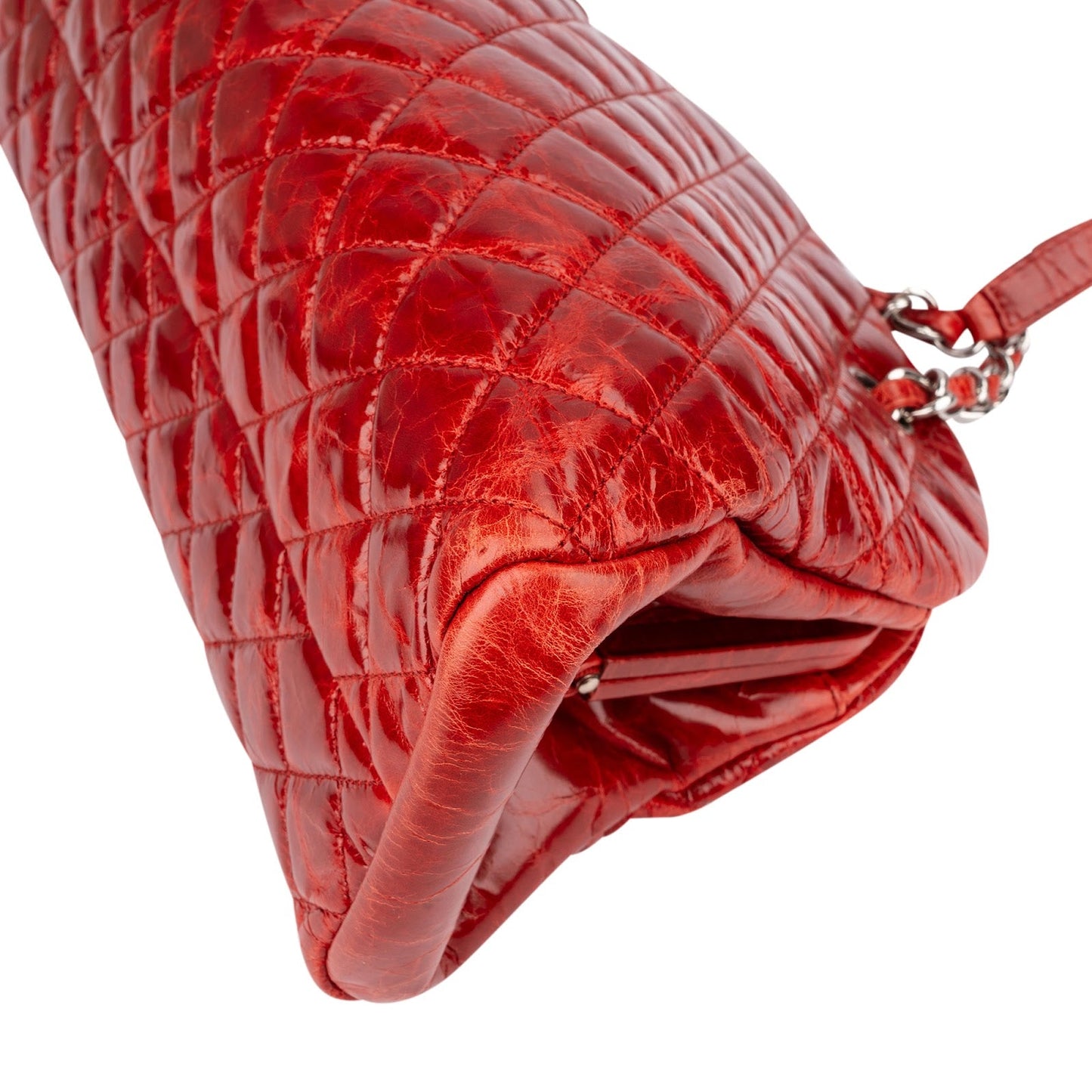 Chanel Quilted Quilted Crinkled Leather Just Mademoiselle Bowling Shoulder Bag