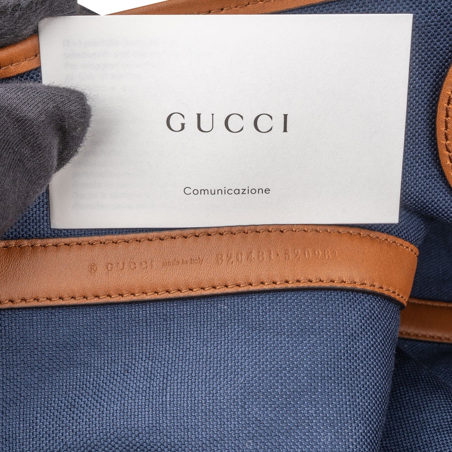 Gucci Monogram Denim GG Tote Shoulder Bag