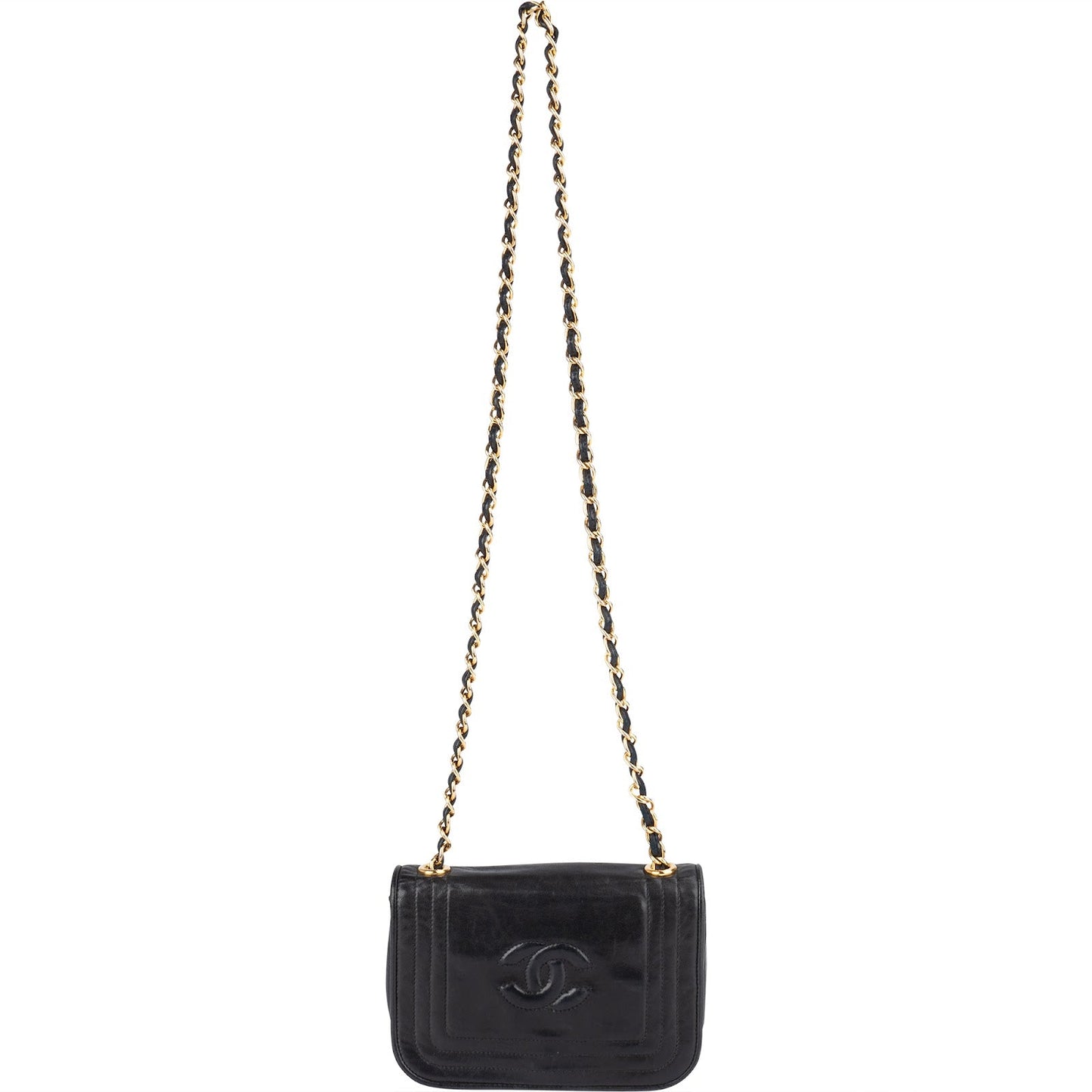 Chanel Lambskin CC Single Flap Camera Crossbody Bag