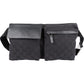 Gucci Schwarz Monogram GG Canvas Belt aus Canvas und Leder – Vorderansicht
