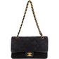 Chanel Quilted Suede 24K Gold Medium Double Flap Shoulder Bag