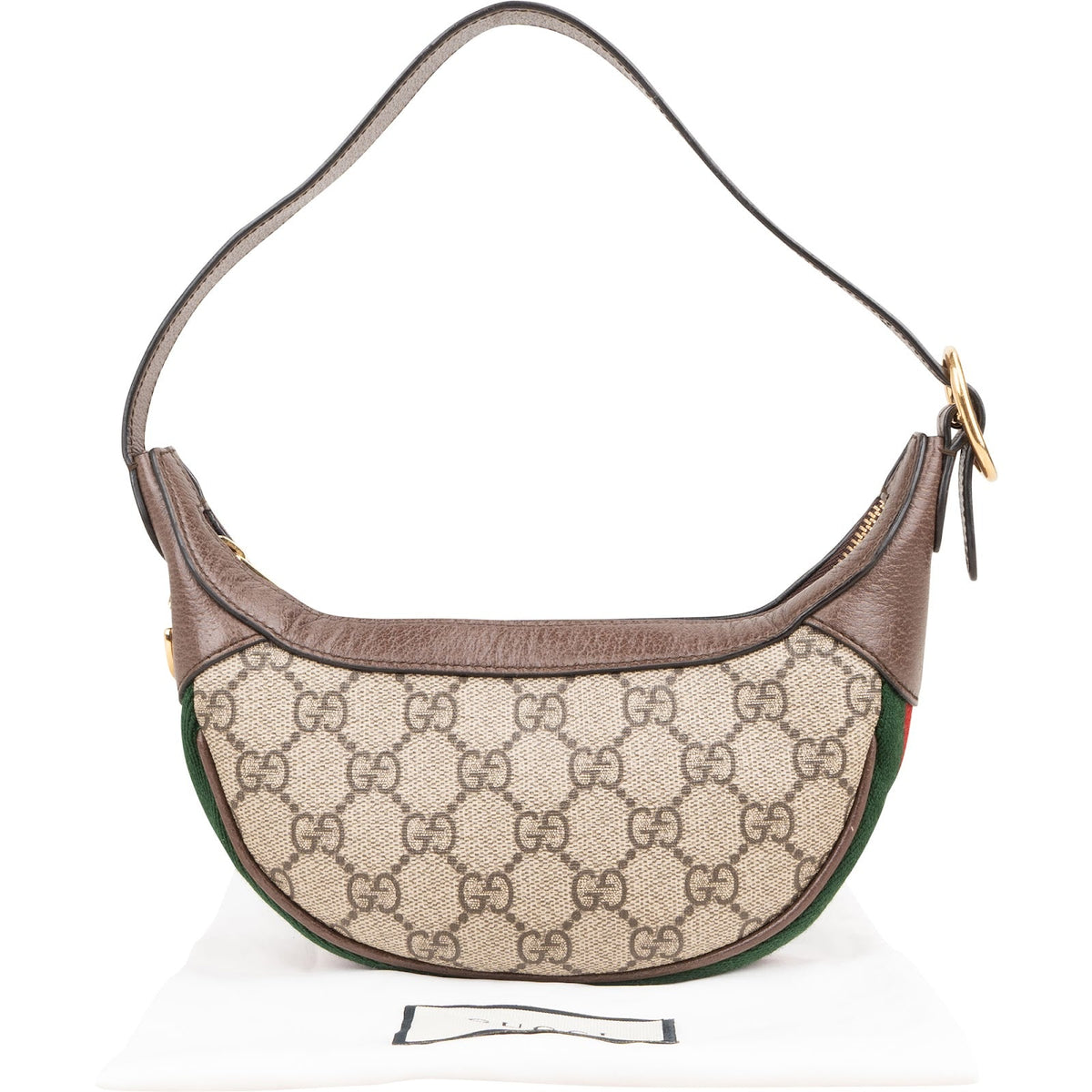 Gucci Monogram GG Supreme Ophidia Crescent Pochette Shoulder Bag