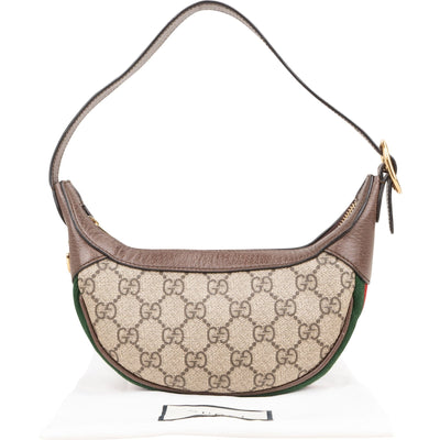Gucci Monogram GG Supreme Ophidia Crescent Pochette Shoulder Bag