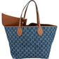 Gucci Monogram Denim GG Tote Shoulder Bag