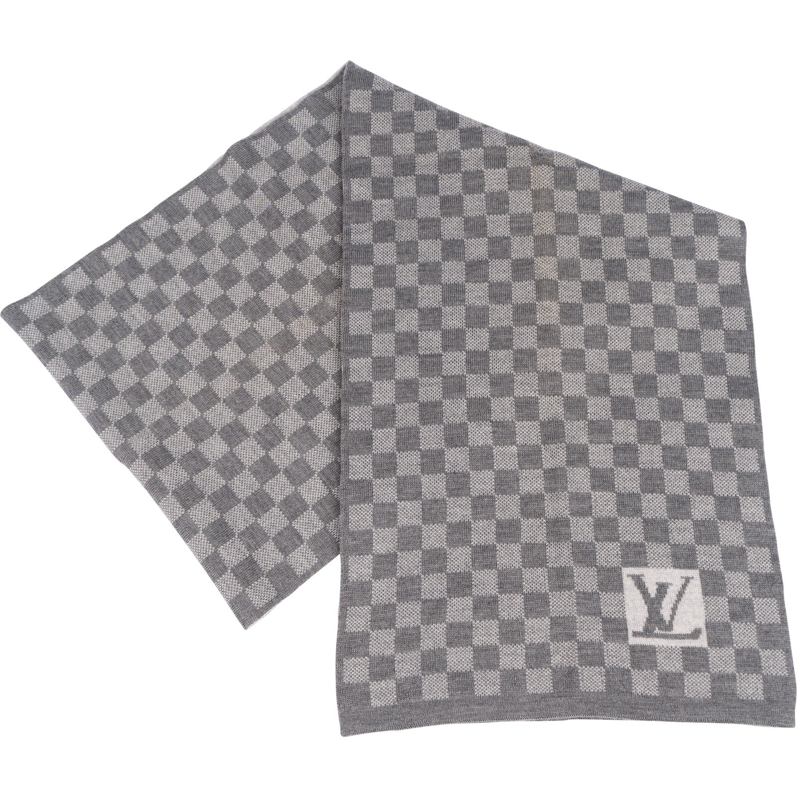 Louis Vuitton Wool Monogram Damier Schal Scarf