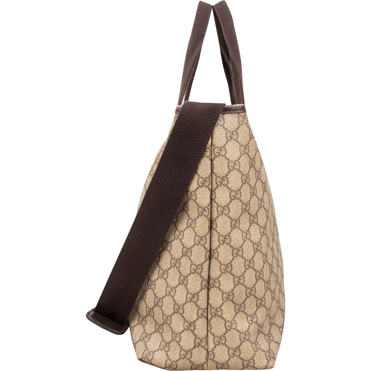 Gucci Monogram GG Supreme Large Tote Crossbody Handbag