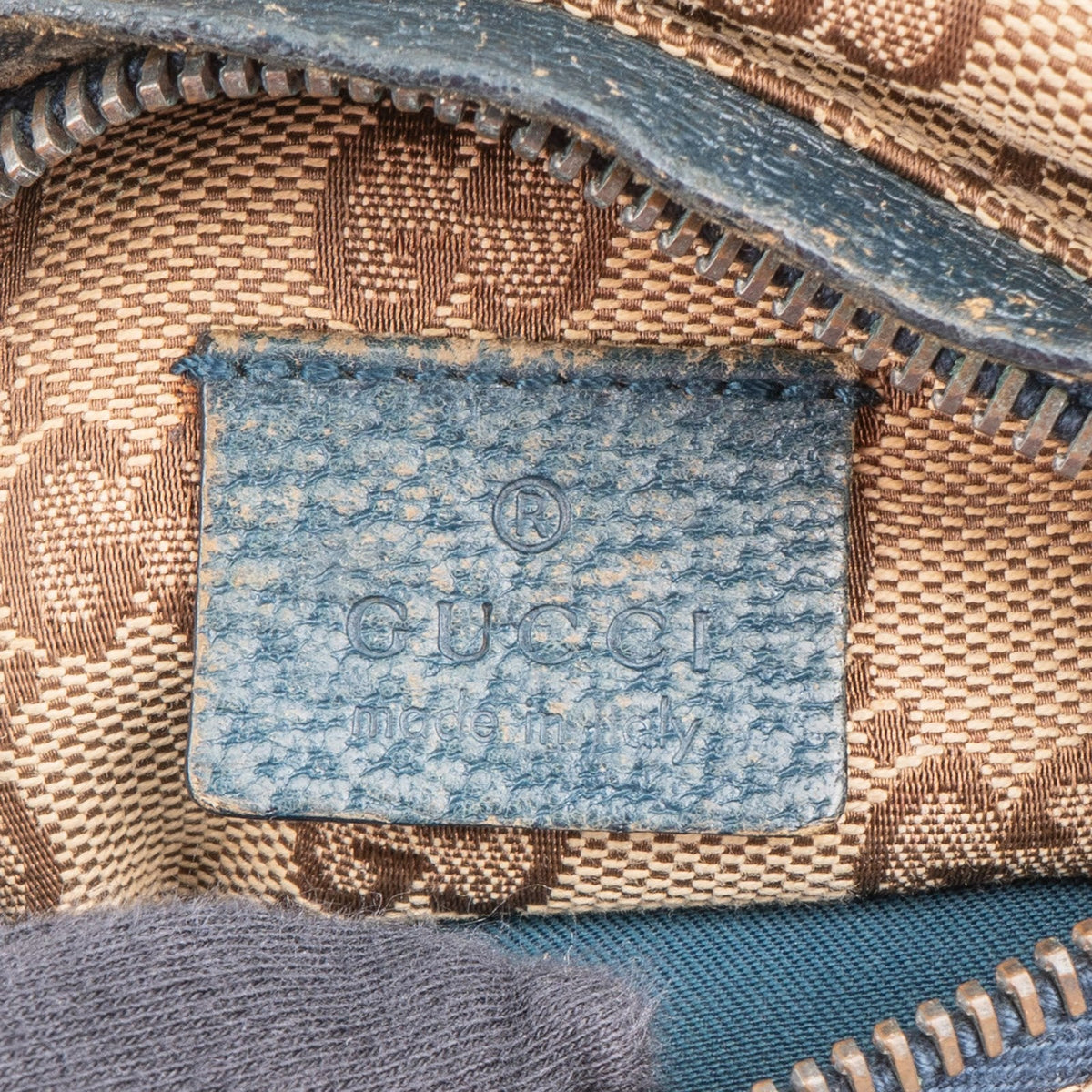 Gucci Grained Leather GG Canvas Belt Crossbody Bag