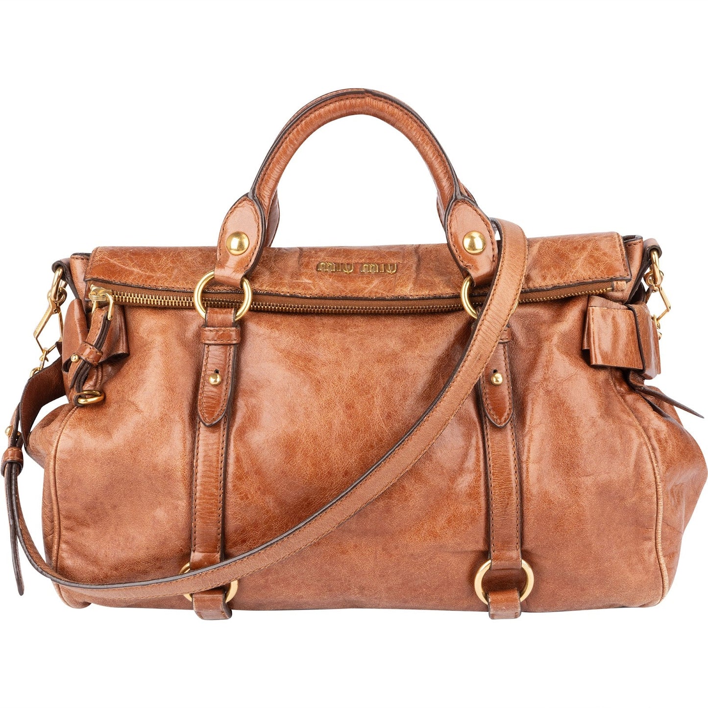 Miu Miu Vitello Lux Bow Handbag