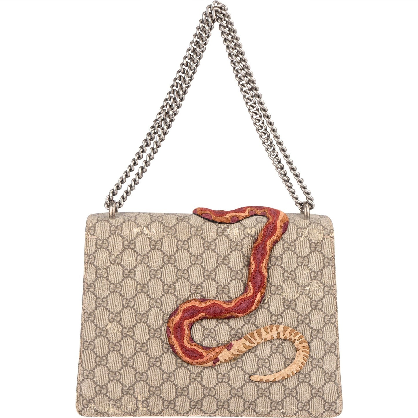 Gucci Monogram GG Supreme Floral and Snake Embroided Dionysus Shoulder Bag
