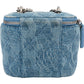 Chanel Quilted Denim Camellia Monogram Adjustable Mini Vanity Case Crossbody Bag