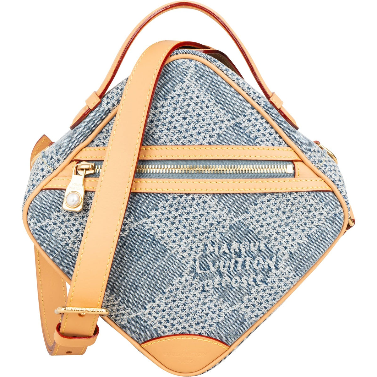 Louis Vuitton Messenger Chess aus Monogram Denim Jacquard – Vorderansicht