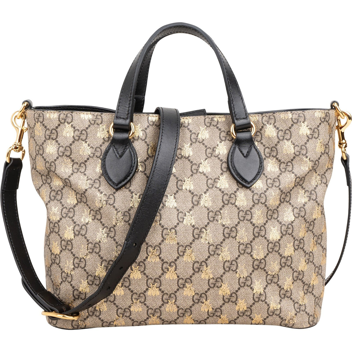 Gucci Monogram GG Supreme Bee Print Small Tote Handbag