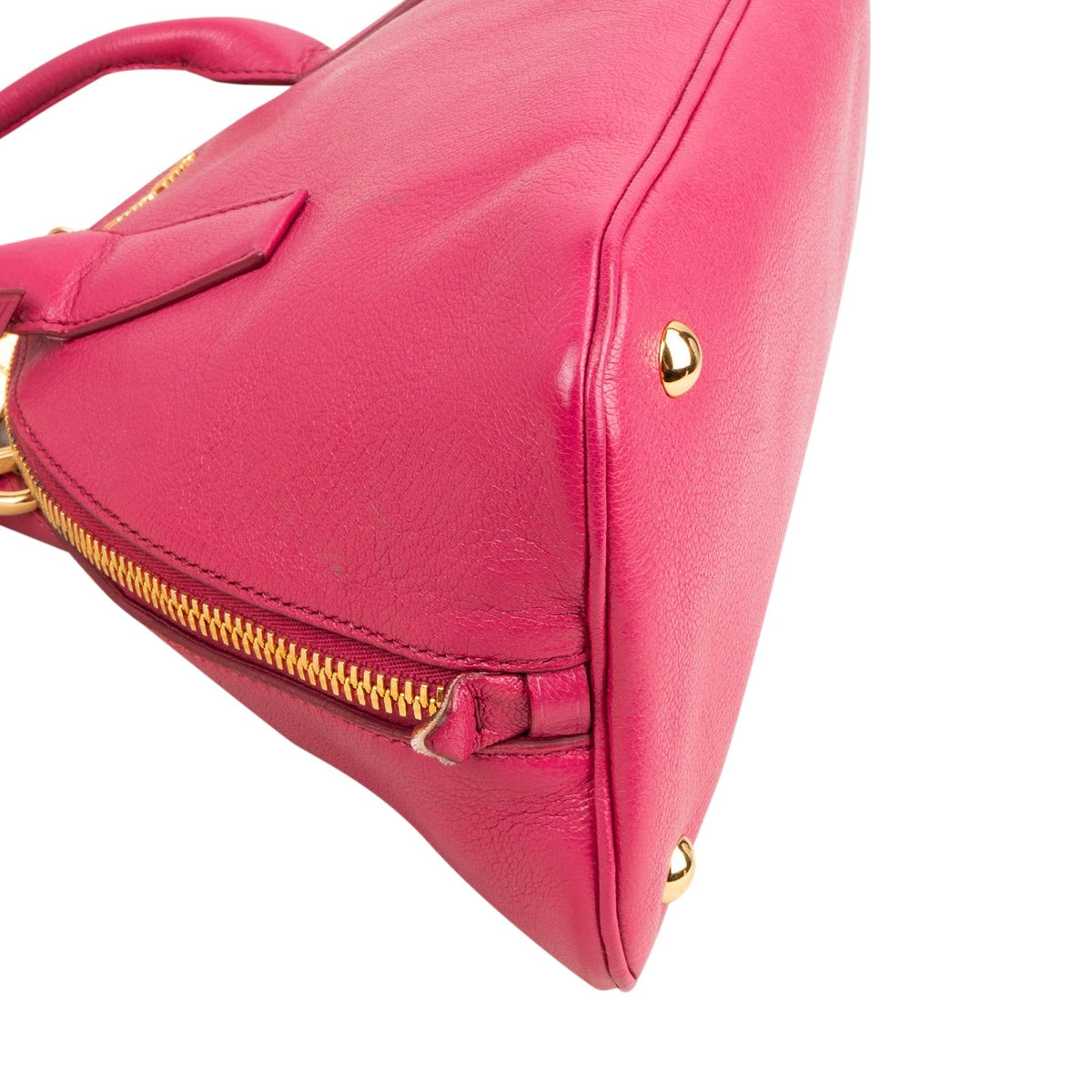 Miu Miu Bauletto Dome aus rosa Madras-Leder – Ansicht 9