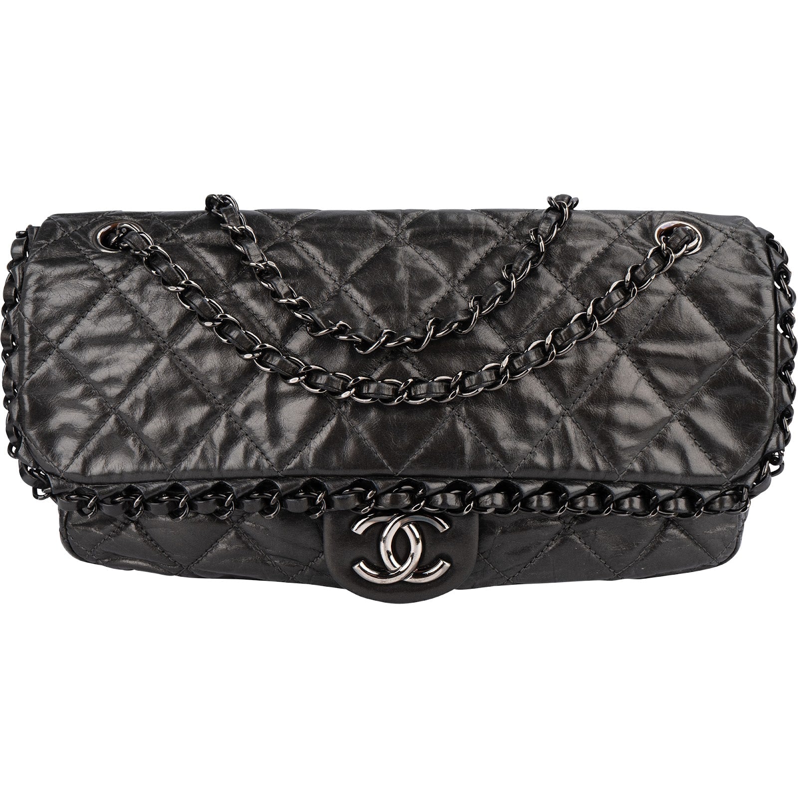 Chanel Quilted Calfskin Chain Me East West Single Flap Shoulder Bag