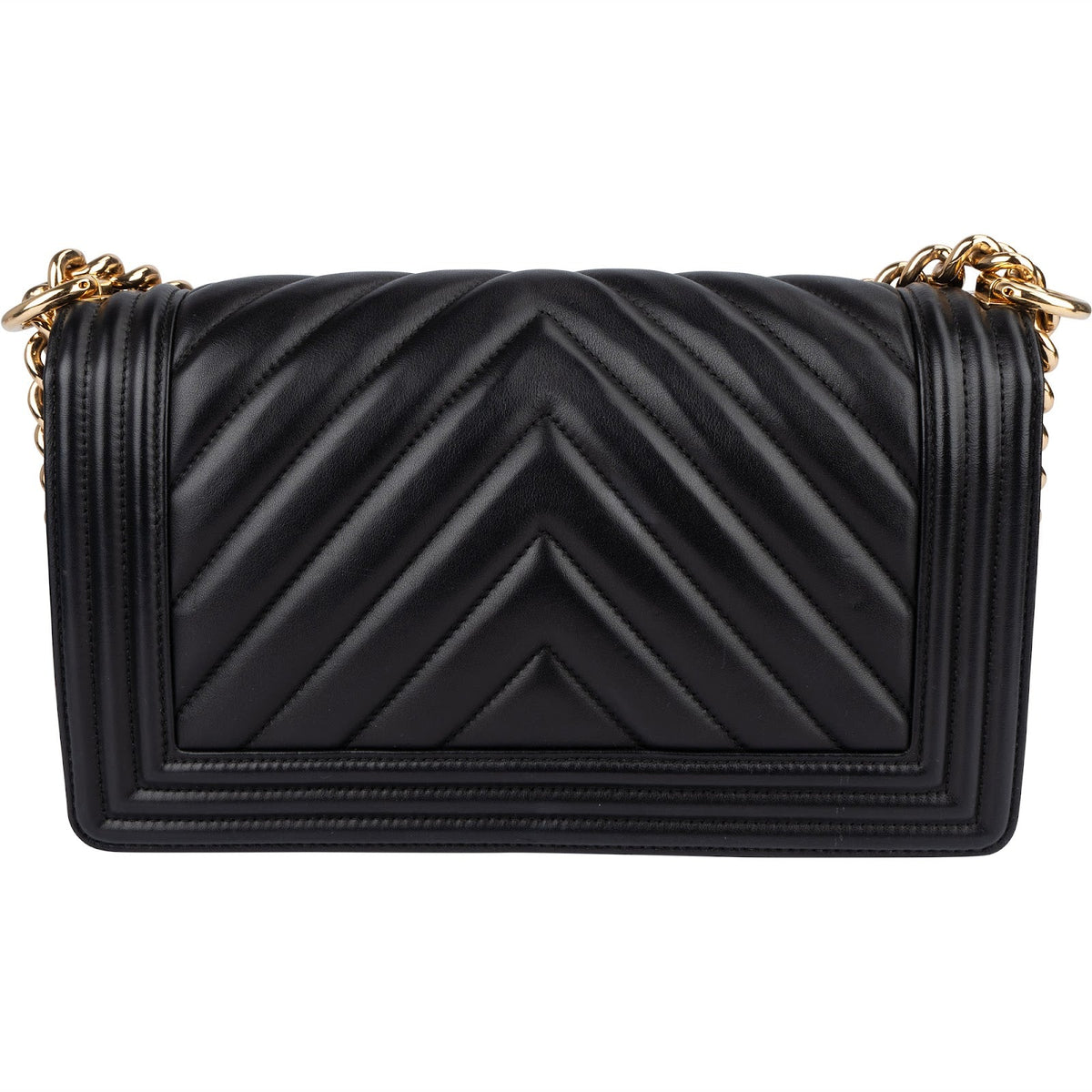 Chanel Quilted Chevron Boy Single Flap Crossbody Bag