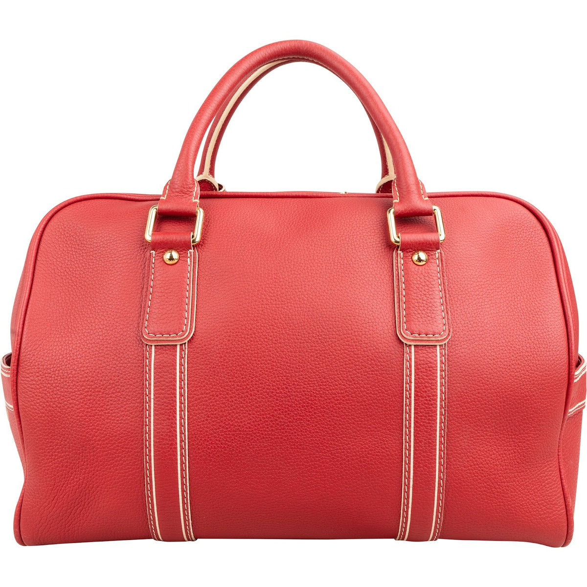 Louis Vuitton Red Tobago Leather Carryall M95140 Weekender Travel Bag
