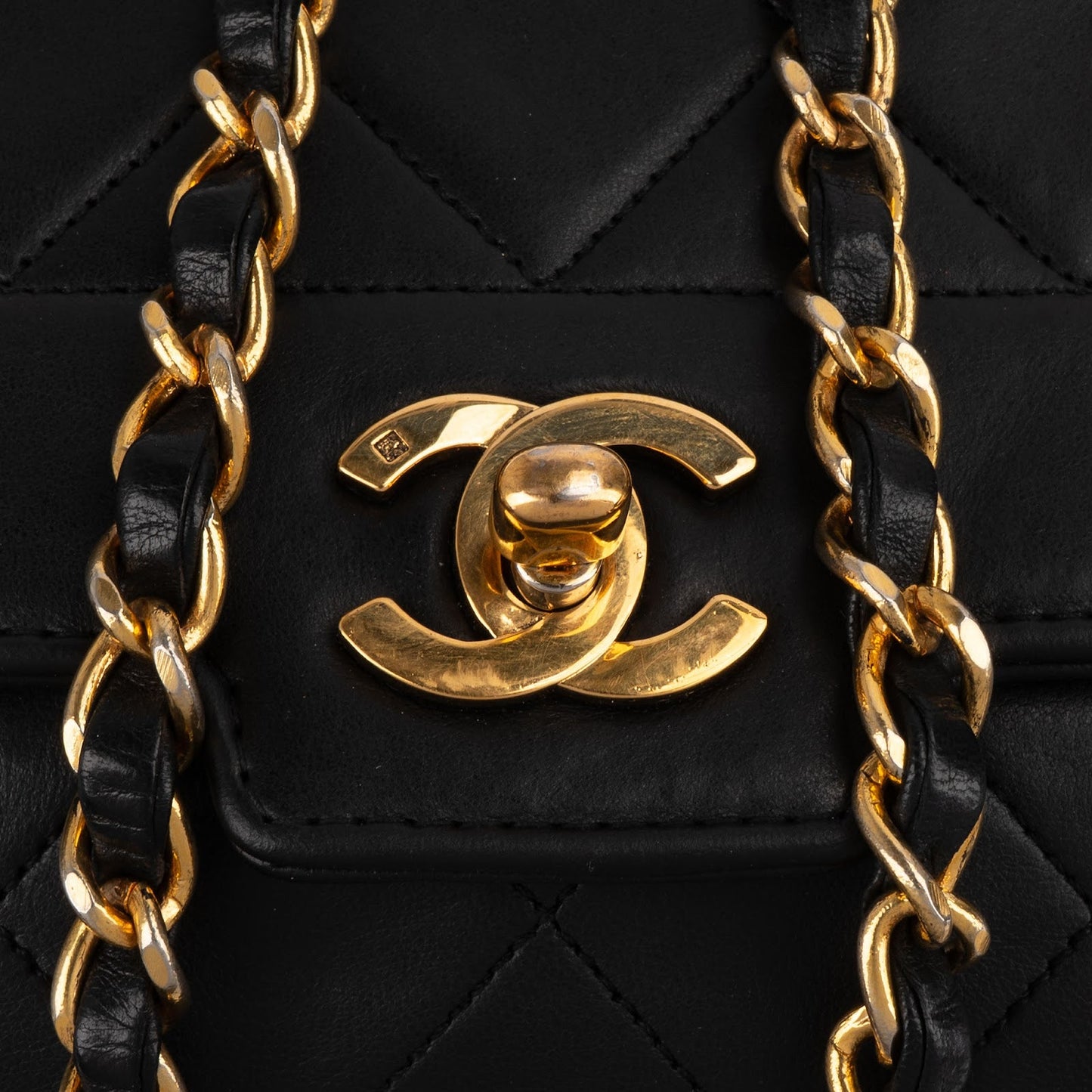 Chanel Quilted Lambskin 24K Gold Single Flap Crossbody Bag