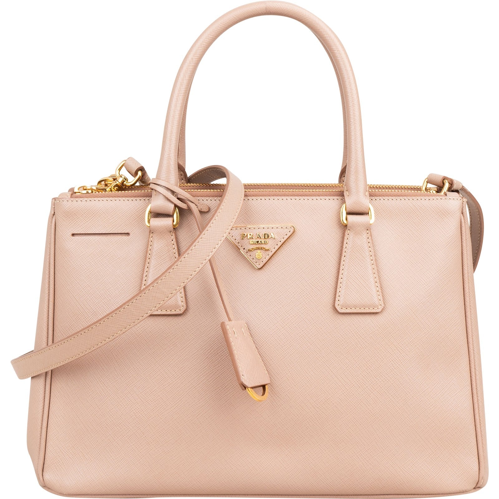 Prada Pink Saffiano Leather Galleria Handbag