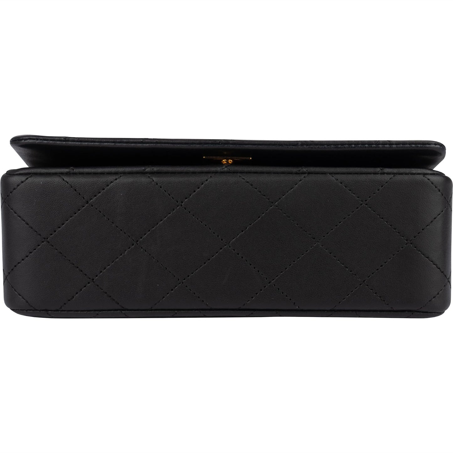 Chanel Quilted Lambskin 24K Gold Single Flap Crossbody Bag
