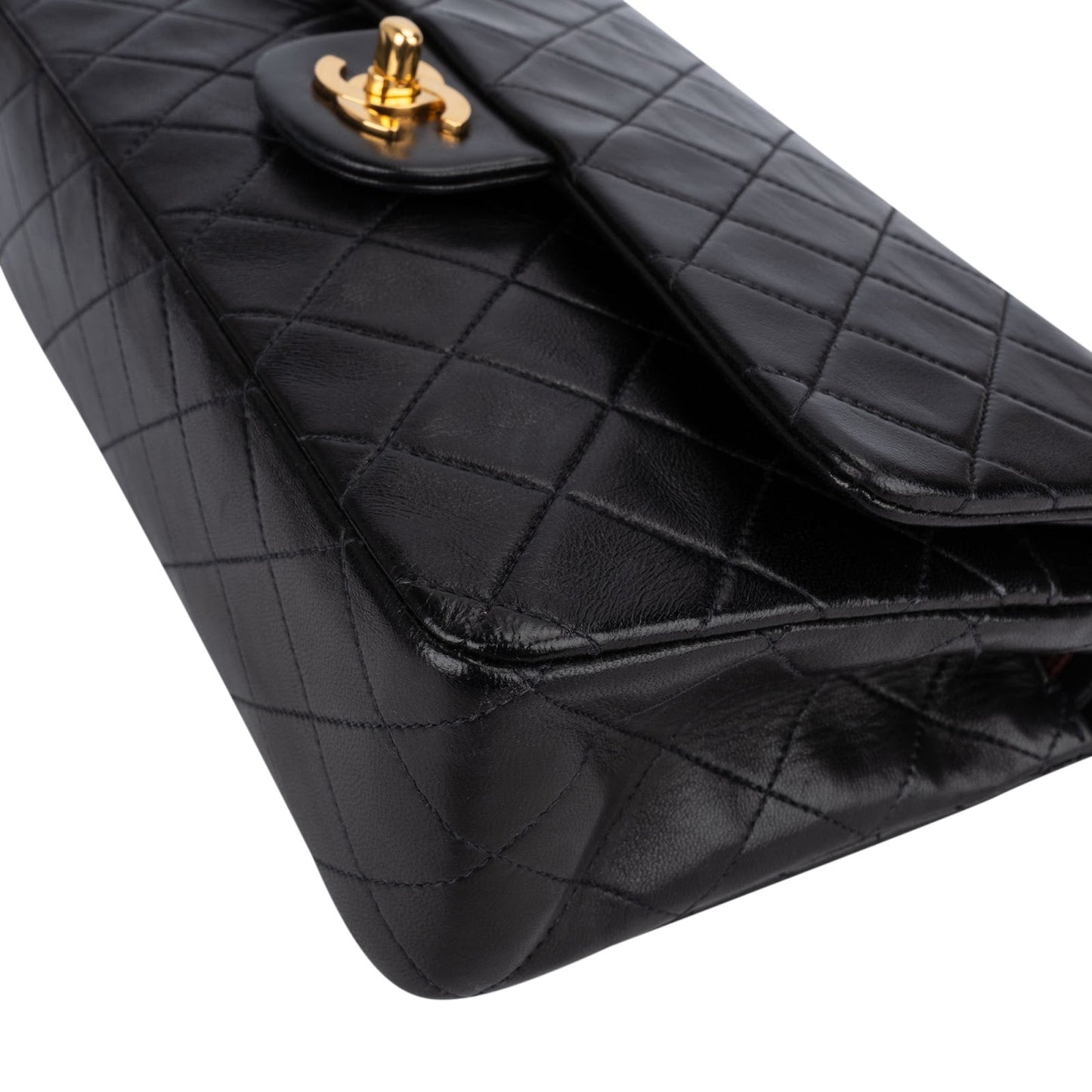 Chanel Quilted Lambskin 24K Gold Medium Double Flap Shoulder Bag