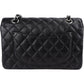 Chanel Quilted Caviar Leather Palladium Small Double Flap Shoulder Bag
