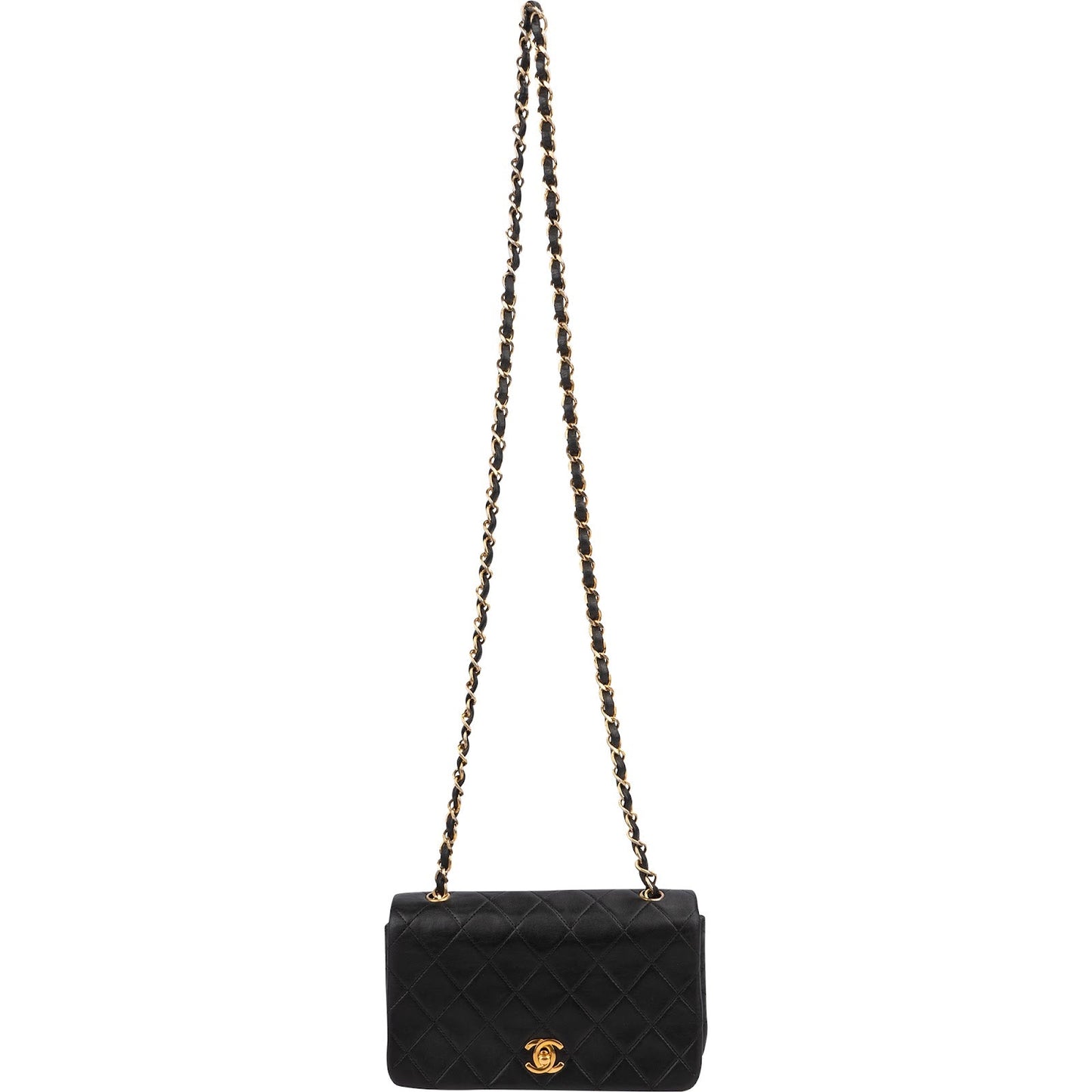 Chanel Quilted Lambskin Small 24K Gold Single Flap Crossbody Bag