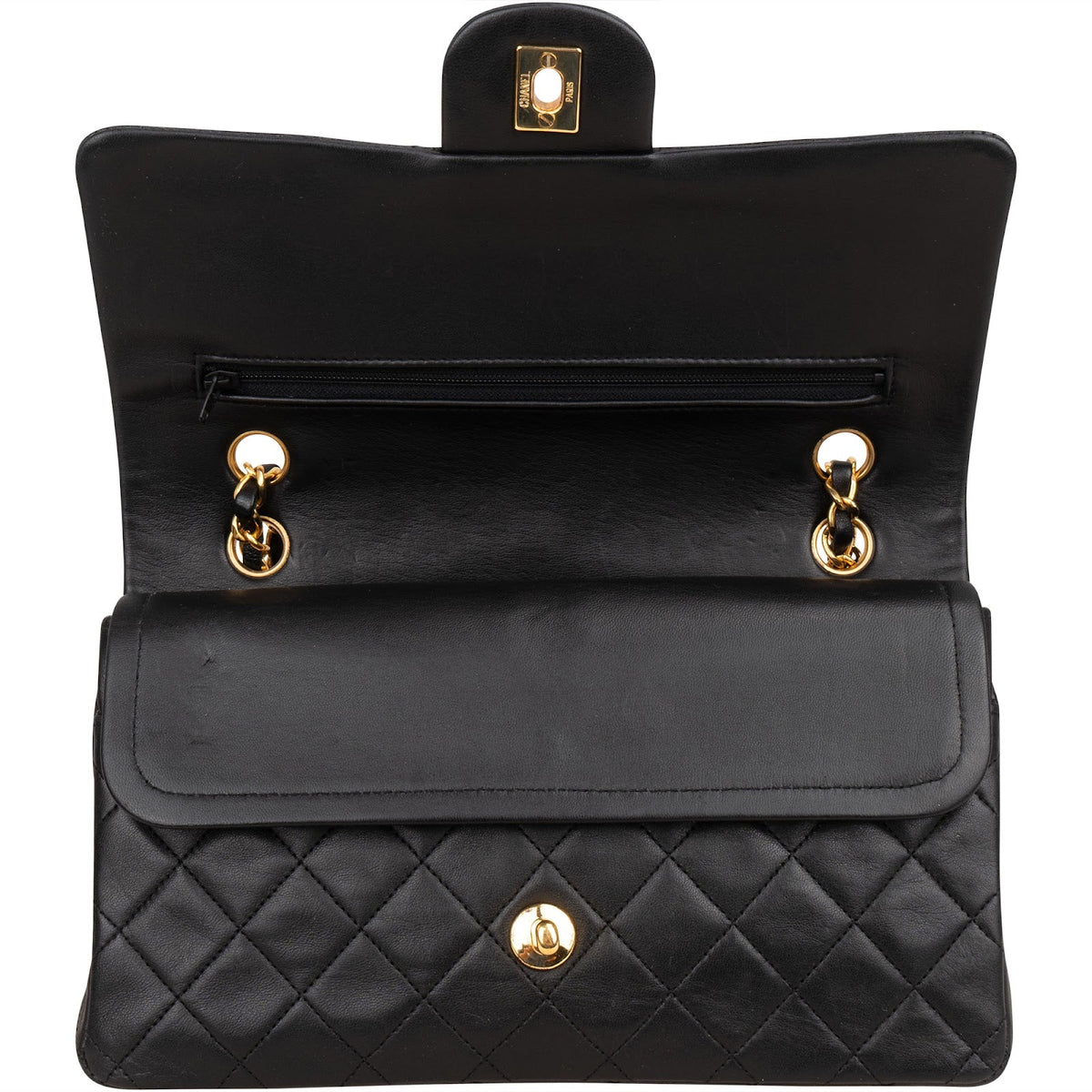 Chanel Quilted Lambskin 24K Gold Medium Double Flap Shoulder Bag
