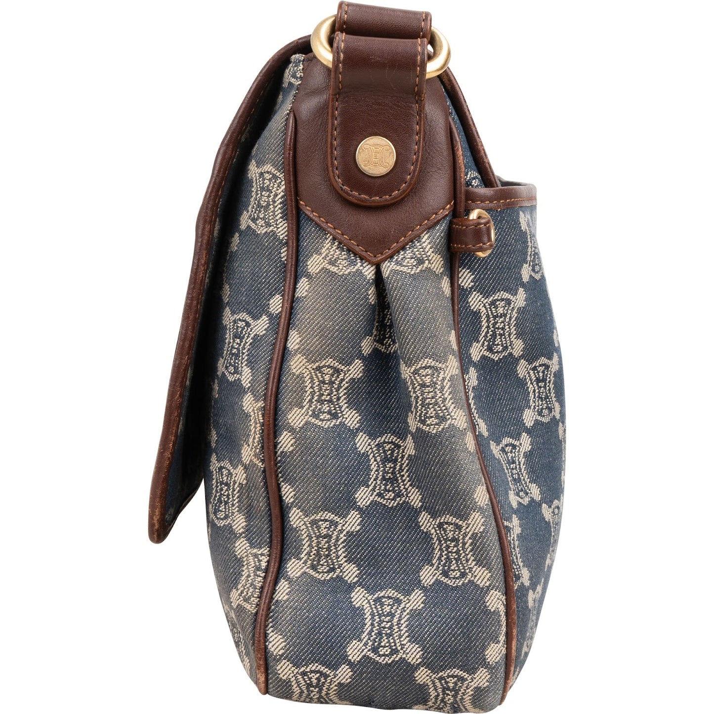 Celine Monogram Macadam Denim Messenger Crossbody Bag