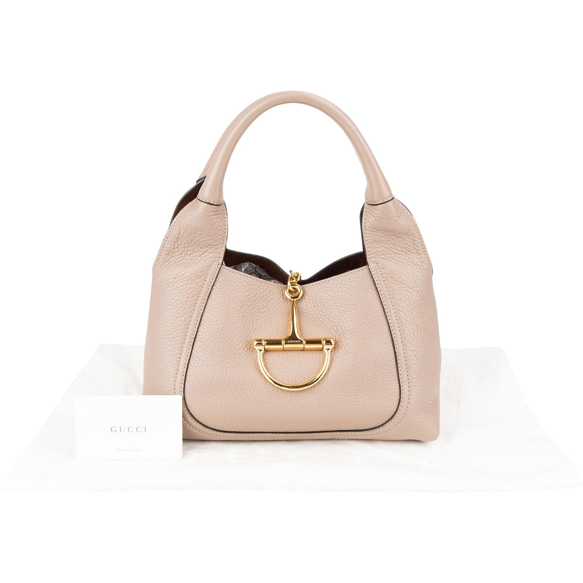 Gucci Grained Leather Horsebit 1955 Small Tote Handbag
